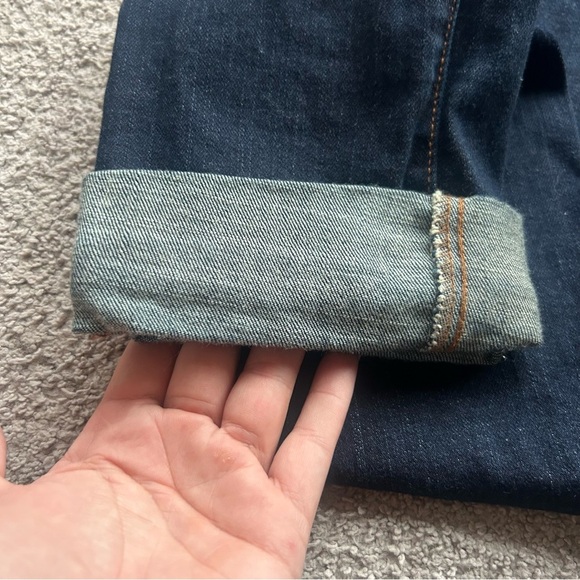 BLUENOTES jeans, size 27 on tag, darker blue, rolled up ankle cuff. Zipper front - Picture 6 of 7